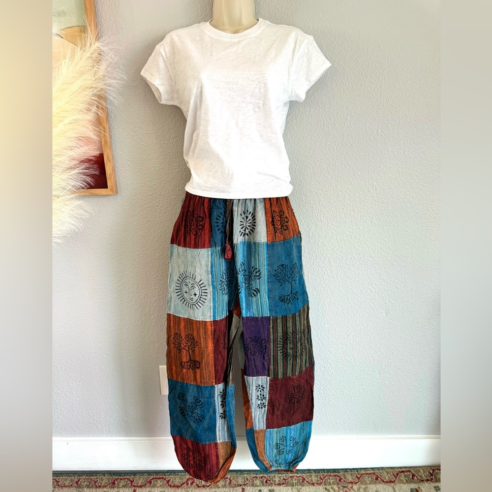 IndieGlam Cotton Patchwork Boho Pants